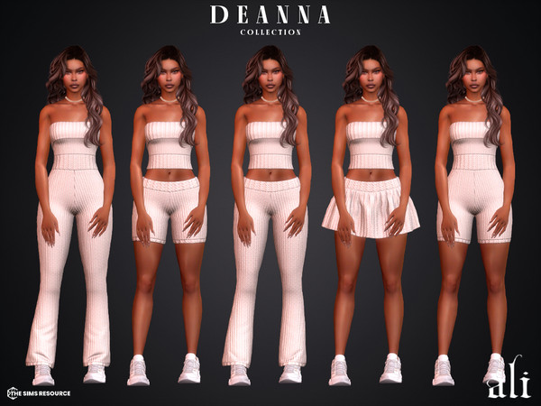Sims 4 — DEANNA collection by ali1 — 6 Piece Set including: Jumpsuit, Playsuit, Pants, Shorts, Skirt and Top