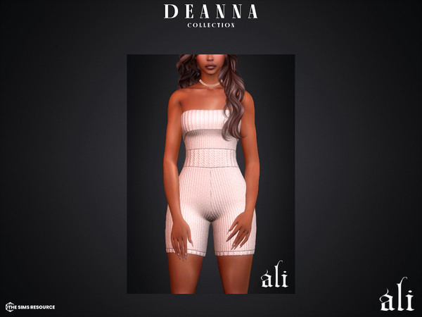 Sims 4 — DEANNA playsuit by ali1 — 6 Piece Set including: Jumpsuit, Playsuit, Pants, Shorts, Skirt and Top