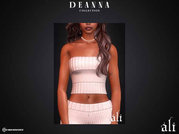 Sims 4 — DEANNA top by ali1 — 6 Piece Set including: Jumpsuit, Playsuit, Pants, Shorts, Skirt and Top