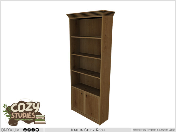 Sims 3 — Kailua Bookcase With Two Doors by Onyxium — Onyxium@TSR Design Workshop Study Room Collection - Belong To The