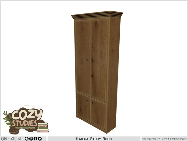 Sims 3 — Kailua Bookcase With Four Doors by Onyxium — Onyxium@TSR Design Workshop Study Room Collection - Belong To The