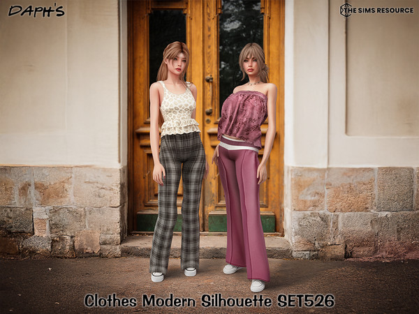 Sims 4 — DAPHS - Flare Hem Tank C1726 - TSR by Daph's — A stylish everyday outfit set featuring soft flare pants and