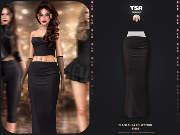 Sims 4 — Black Aura Collection - 2 Skirt BD1659 by busra-tr — - Set Inclued : - 1 Swatches - For Female (Teen to Elder) -