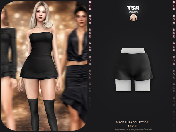 Sims 4 — Black Aura Collection - 4 Short BD1659 by busra-tr — - Set Inclued : - 1 Swatches - For Female (Teen to Elder) -
