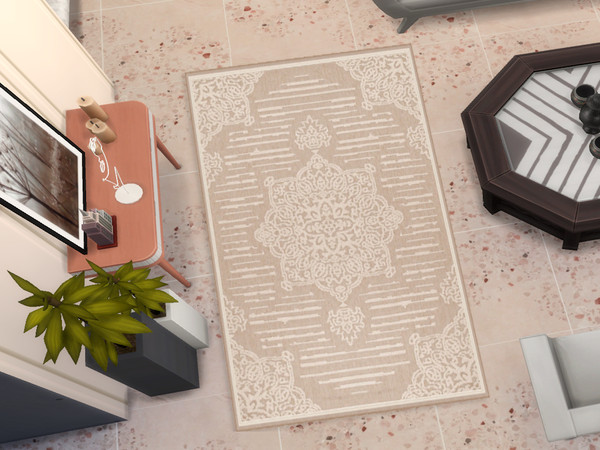 Sims 4 — Embroidered Rug by lavilikesims — 11 colours, a delicate stitch pattern rug