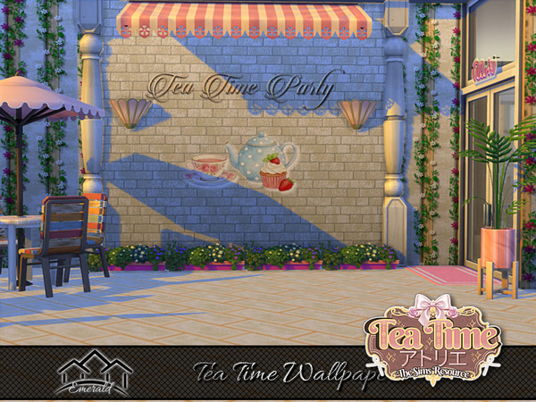 Sims 4 — Tea Time Wallpaper 1 by Emerald — Tea Time is a popular special occasion experience, for civilized conversation