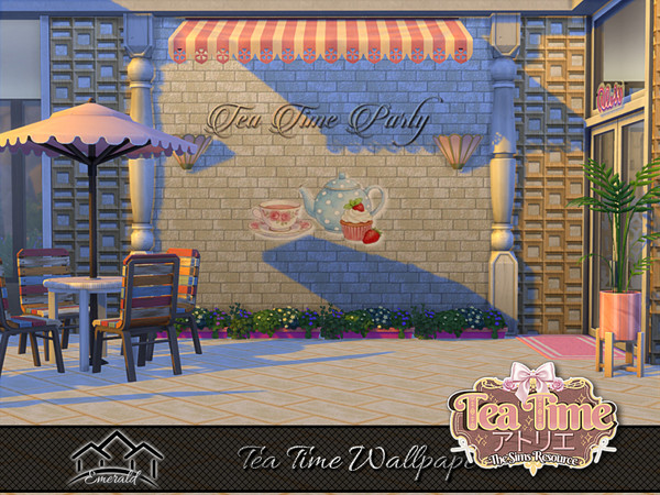 Sims 4 — Tea Time Wallpaper 2 by Emerald — Tea Time is a popular special occasion experience, for civilized conversation