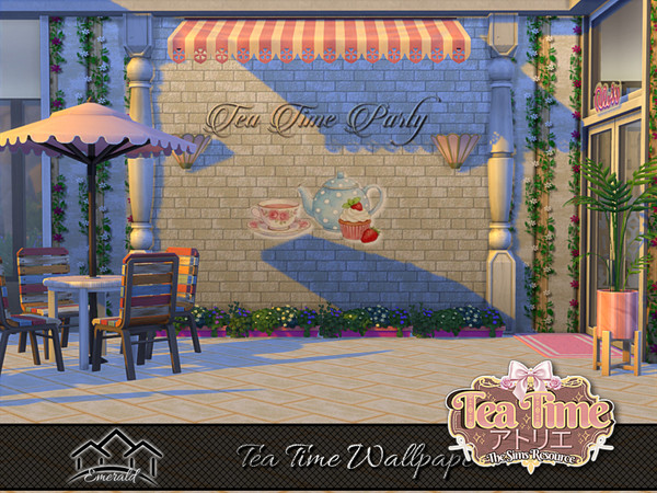 Sims 4 — Tea Time Wallpaper 3 by Emerald — Tea Time is a popular special occasion experience, for civilized conversation