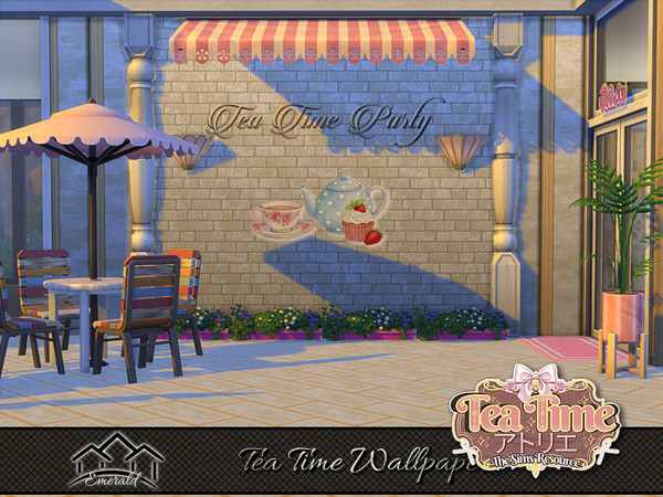Sims 4 — Tea Time Wallpaper 4 by Emerald — Tea Time is a popular special occasion experience, for civilized conversation