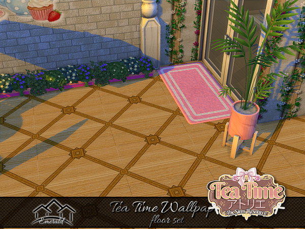 Sims 4 — Tea Time Wallpaper floor 1 by Emerald — Tea Time is a popular special occasion experience, for civilized
