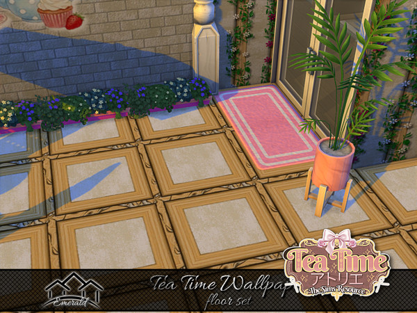 Sims 4 — Tea Time Wallpaper floor 2 by Emerald — Tea Time is a popular special occasion experience, for civilized