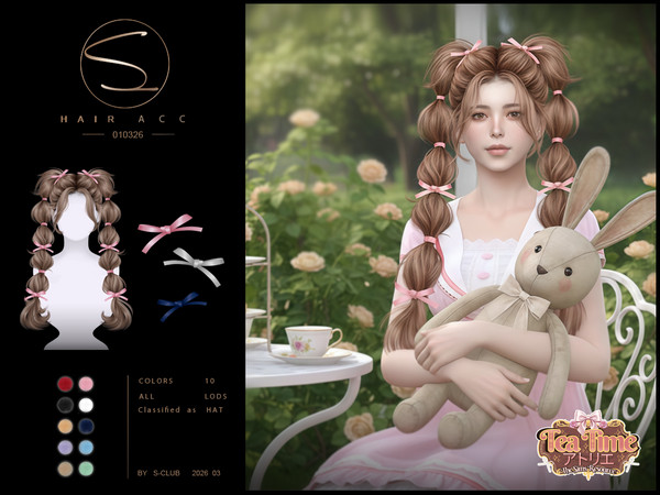 Sims 4 — (TeaTimeAtelier)sclub_ts4_ACC_ 010326 by S-Club — Bubble hairstyle ribbon hope you like, thank you.