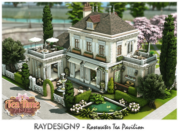 Sims 4 — Rosewater Tea Pavilion by RayDesign9 — I build this lot in Ondarion (Bar Catagory), 20x30 lot size with 2