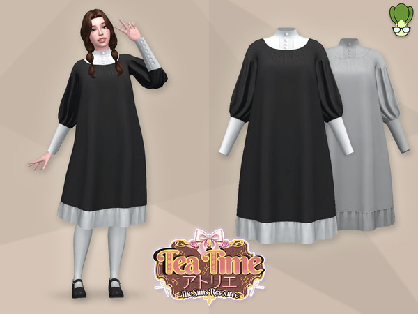 Sims 4 — Tea Time Vintage Doll Ruffle Dress by kapakijo — Vintage doll ruffle dress & mary janes shoes set