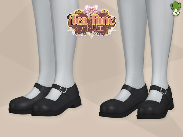 Sims 4 — Tea Time Classic Mary Janes Shoes by kapakijo — Vintage doll ruffle dress & mary janes shoes set