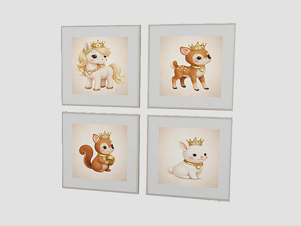 Sims 4 — Little Estate Nursery Painting by SaeraMaples — A nursery set with a regal theme. Includes a matching toddler