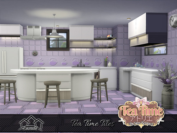 Sims 4 — Tea Time Tiles 2 by Emerald — Tea time is a designated time for resting, socializing, sharing with family and