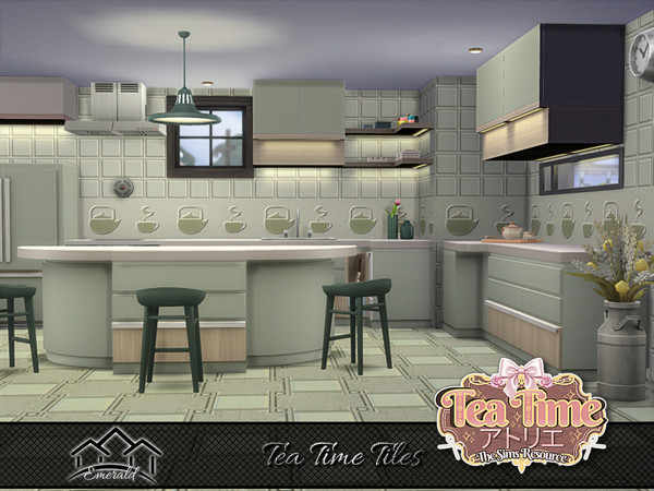 Sims 4 — Tea Time Tiles 3 by Emerald — Tea time is a designated time for resting, socializing, sharing with family and