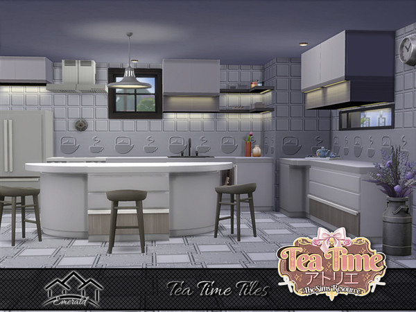 Sims 4 — Tea Time Tiles 5 by Emerald — Tea time is a designated time for resting, socializing, sharing with family and