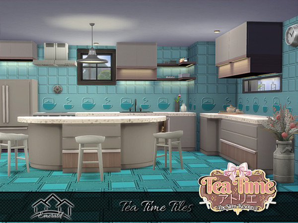Sims 4 — Tea Time Tiles 7 by Emerald — Tea time is a designated time for resting, socializing, sharing with family and