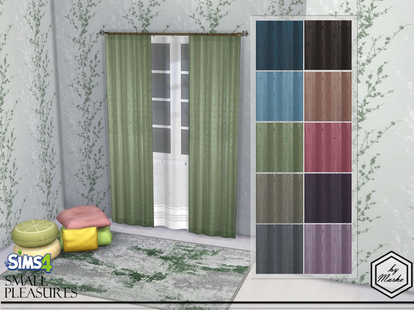 Sims 4 — TS4_byMarko_curtains set1 by Marko_An — Blackout satin curtains and sheer tulle. These are curtains for medium