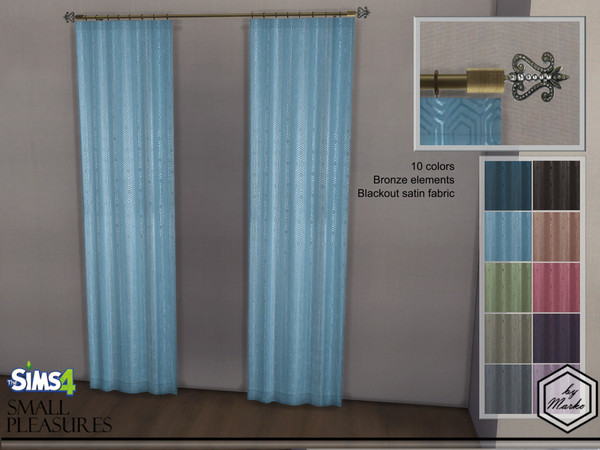 Sims 4 — TS4_byMarko_curtains set2 by Marko_An — Blackout satin curtains and sheer tulle. These are curtains for medium
