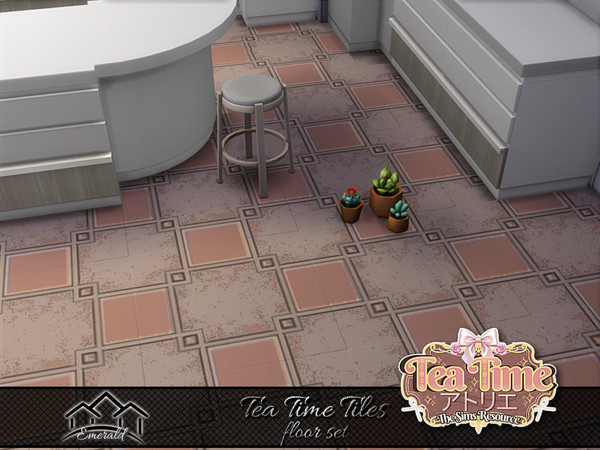 Sims 4 — Tea Time Tiles floor 1 by Emerald — Tea time is a designated time for resting, socializing, sharing with family