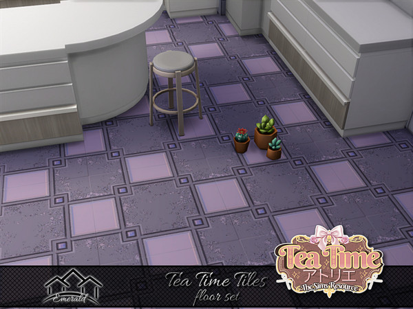 Sims 4 — Tea Time Tiles floor 2 by Emerald — Tea time is a designated time for resting, socializing, sharing with family