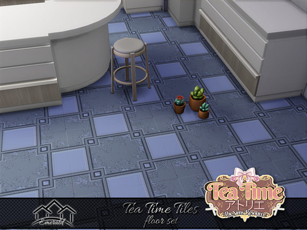 Sims 4 — Tea Time Tiles floor 4 by Emerald — Tea time is a designated time for resting, socializing, sharing with family