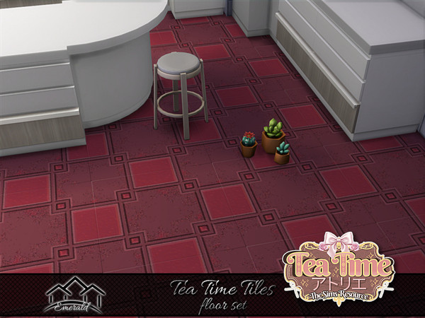 Sims 4 — Tea Time Tiles floor 6 by Emerald — Tea time is a designated time for resting, socializing, sharing with family