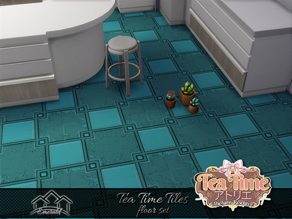 Sims 4 — Tea Time Tiles floor 7 by Emerald — Tea time is a designated time for resting, socializing, sharing with family