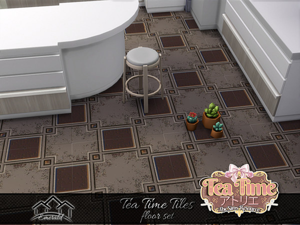 Sims 4 — Tea Time Tiles floor 8 by Emerald — Tea time is a designated time for resting, socializing, sharing with family