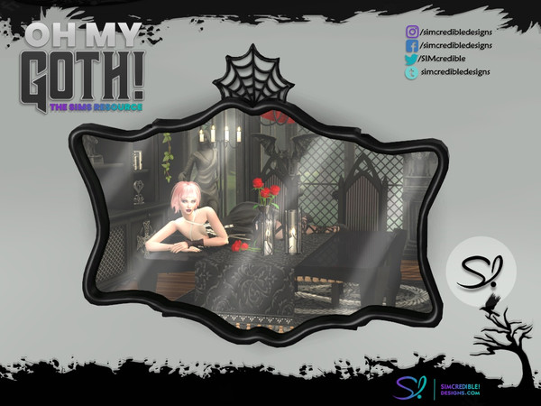 Sims 4 — Oh My Goth - Beauty Room Mirror by SIMcredible! — by SIMcredibledesigns.com available at TSR