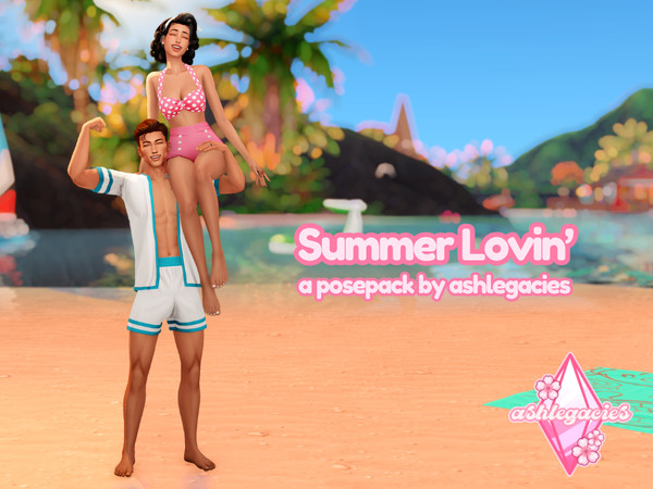 Sims 4 — Summer Lovin' Posepack by ashlegacies — - Posepack