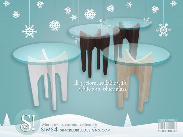 Sims 4 — Estrela end table by SIMcredible! — by SIMcredibledesigns.com available at TSR 3 colors in 6 variations