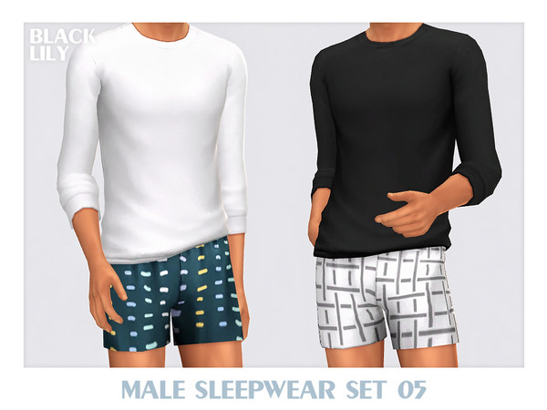 Sims 4 — Male Sleepwear Set 05 by Black_Lily — YA, A, Teen