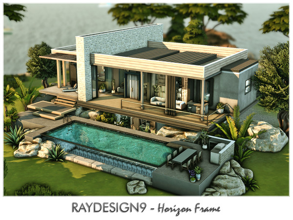 Sims 4 — Horizon Frame by RayDesign9 — I build this house in Brindleton Bay, 40x30 lot size with 2 floors. This house has
