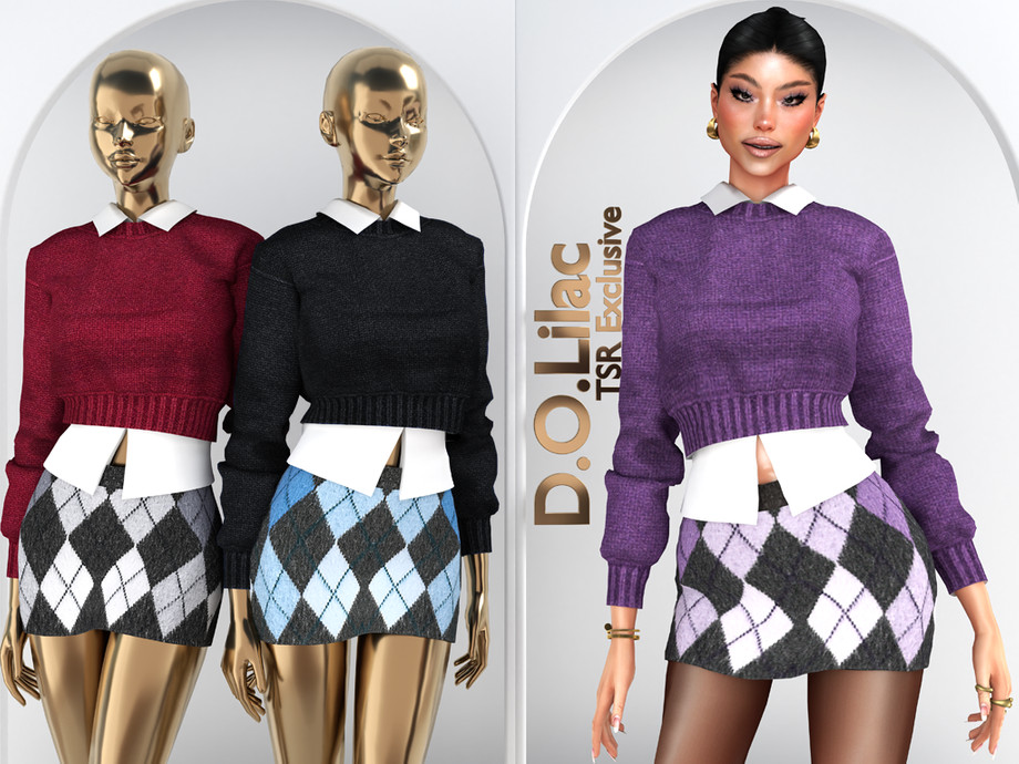 Preppy Simson The Sims Resource | Modern Preppy Cozy Set DO149 Top 2173