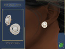 Sims 4 — Pearl Knot Earrings by Pitted0live — Pearl earrings with a knotted design and embedded diamonds Custom catalog