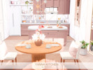 Sims 4 — Yanna Kitchen by BlusterSims — The Yanna Kitchen is a bright, elegant space with soft blush cabinetry, warm gold