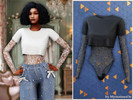 Sims 4 — Lace layered crop top by MysteriousOo — A stylish cropped top layered over a fitted lace underlayer for a unique