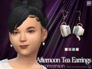 Sims 4 — Afternoon Tea Earrings for Kids by SunflowerPetalsCC — Child conversion of my afternoon tea earrings. Comes in 4