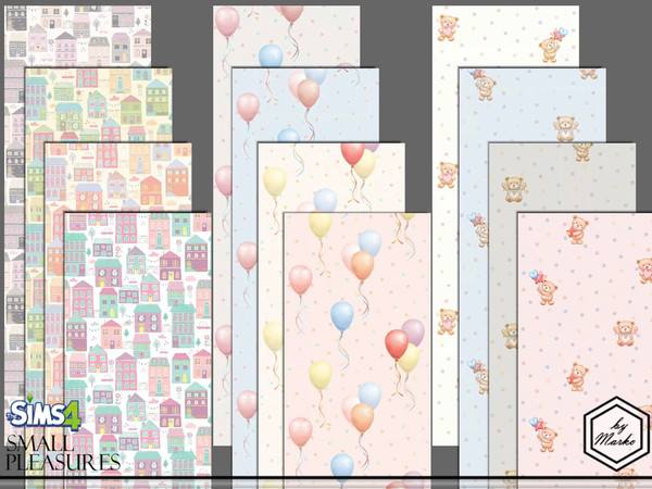 Sims 4 — Cute Baby Wallpaper 01, 02 by Marko_An — wallpaper for a children's room
