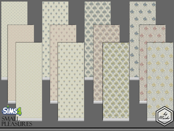Sims 4 — cozy Provence 02 by Marko_An — Wallpaper for a cozy room with floral patterns