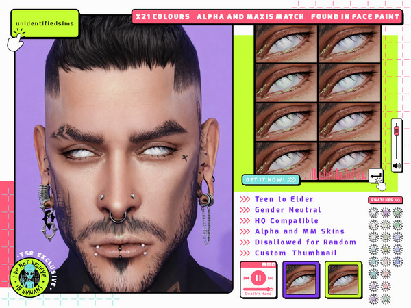Sims 4 — Death's Hand Eyes by unidentifiedsims — 9 Colours