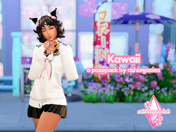 Sims 4 — Kawaii Posepack by ashlegacies — - Posepack