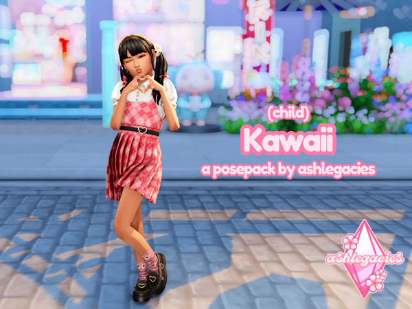 Sims 4 — Kawaii (Child) Posepack by ashlegacies — - Posepack