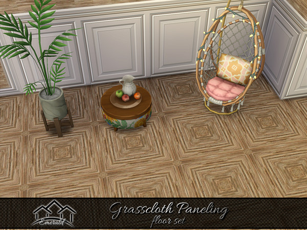 Sims 4 — Grasscloth Paneling floor 2 by Emerald — Creating cozy sophisticated atmospheres with grasscloth paneling.(floor