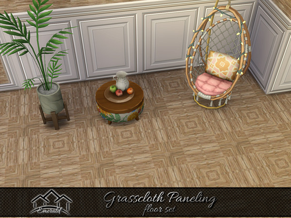 Sims 4 — Grasscloth Paneling floor 3 by Emerald — Creating cozy sophisticated atmospheres with grasscloth paneling.(floor