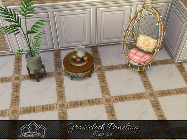 Sims 4 — Grasscloth Paneling floor 4 by Emerald — Creating cozy sophisticated atmospheres with grasscloth paneling.(floor